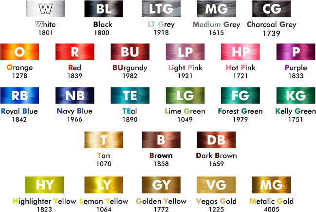 Standard Thread Colors